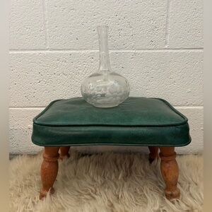 etched floral glass decanter